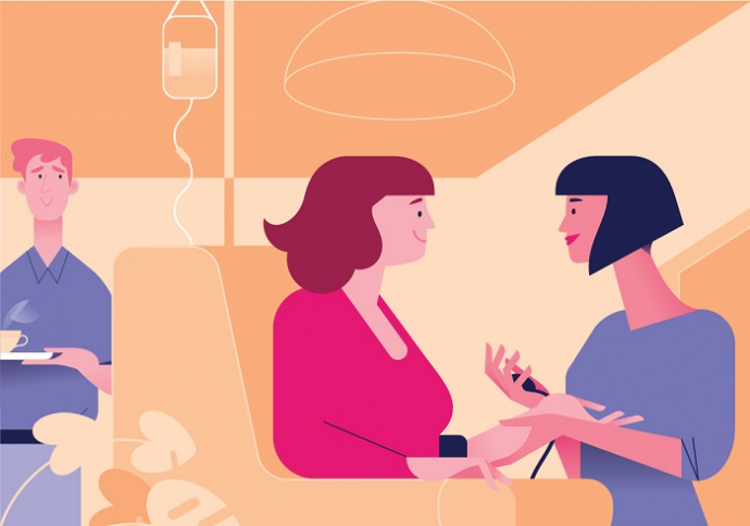 illustration d'un patient à domicile